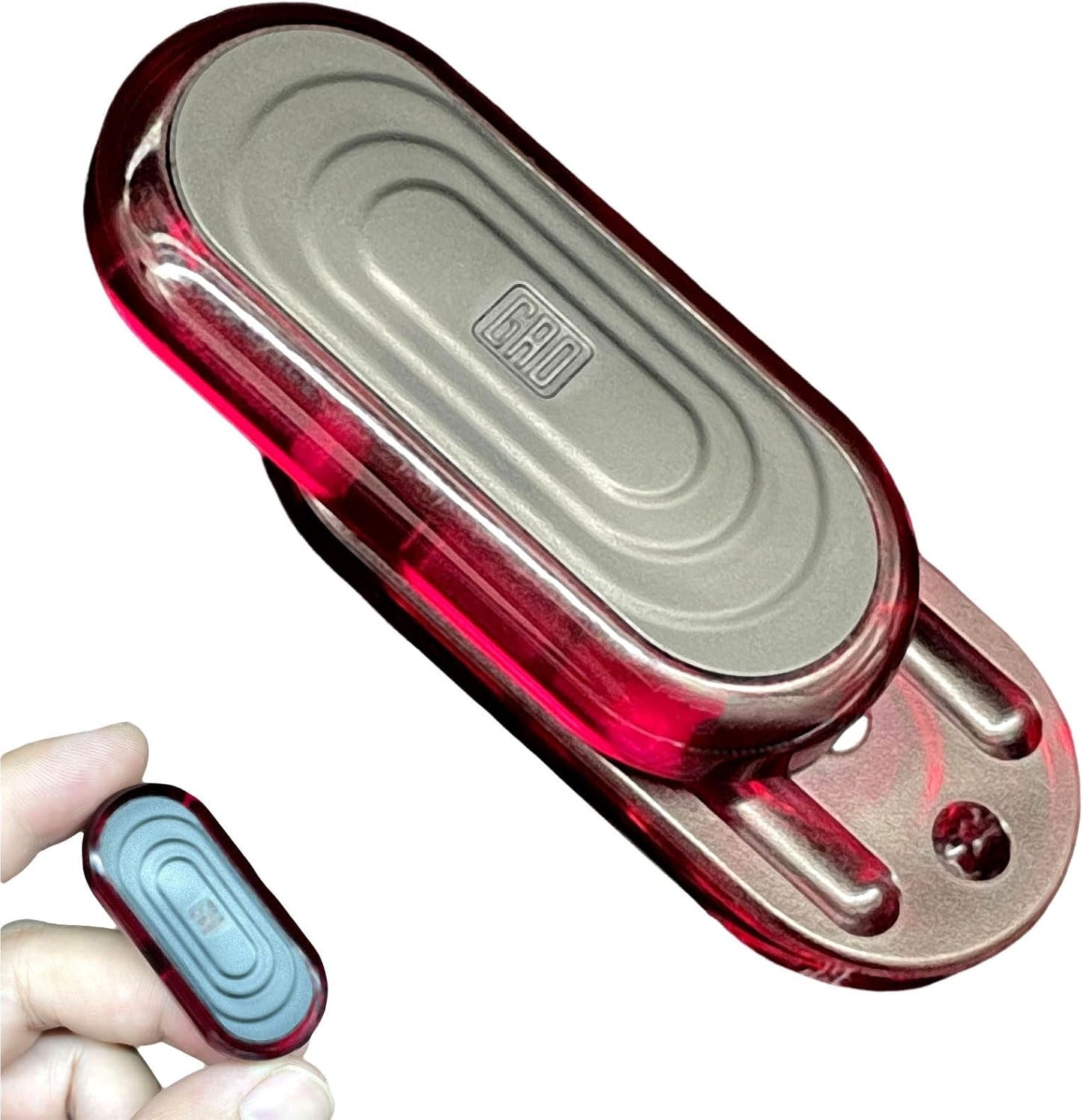 Transparent PC Push Game Haptic Slider EDC Fidget Clicker Adult Plastic Fidget Toys ADHD Tool Anti-Anxiety Office Desk Toys Adult Stress Relief Toys (Red)