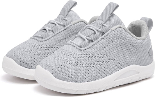 MORENDL Toddler Slip On Sneakers Baby Walking Shoes Non-Slip Breathable Unisex Pink Mesh Lace-Up Athletic Sneakers Infant Running Shoes