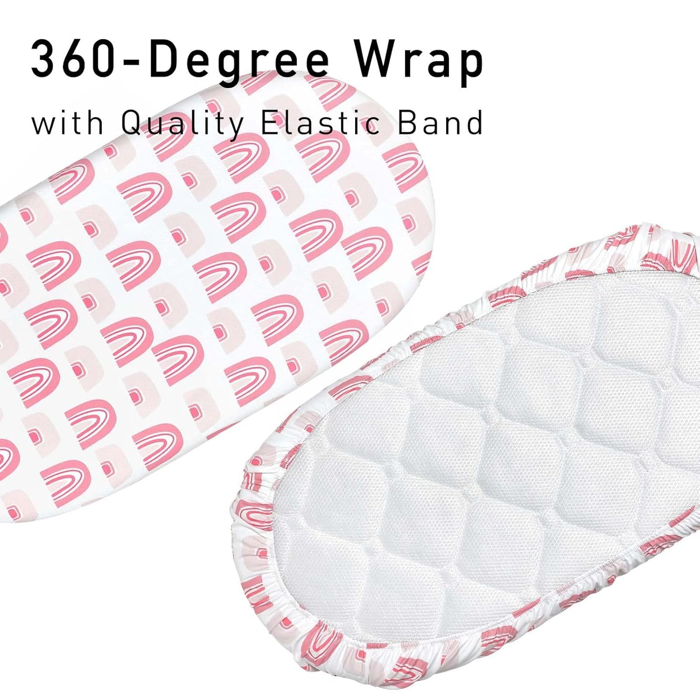 Gllquen Baby Bassinet Sheets 4 Pack, Breathable Cozy Fitted Mattress Sheet, Elastic Travel Crib Fashionable Floral Pattern, Standard Cradle Safe Sheets for Baby Boys Girls 32"x16"(Love)