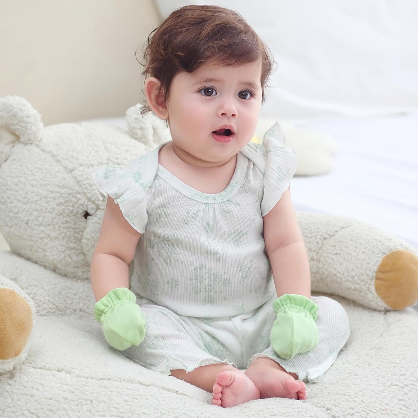 Baby Bodysuit 6 Pack Soft Mixed Ribbed Short Sleeve Romper Infant Boy Girl Clothes Set