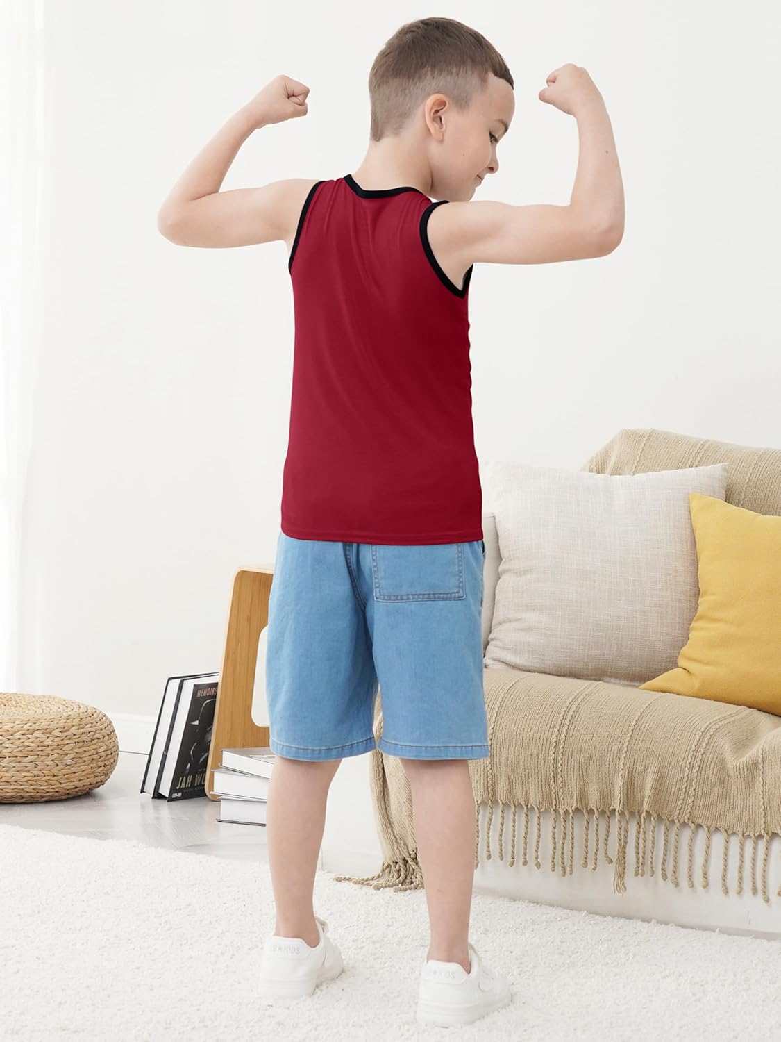 5 Pack Boys Tank Tops Boys Undershirts Kids Cotton Undershirts Tees Sleeveless Tank Tops Shirts for Kids Youth