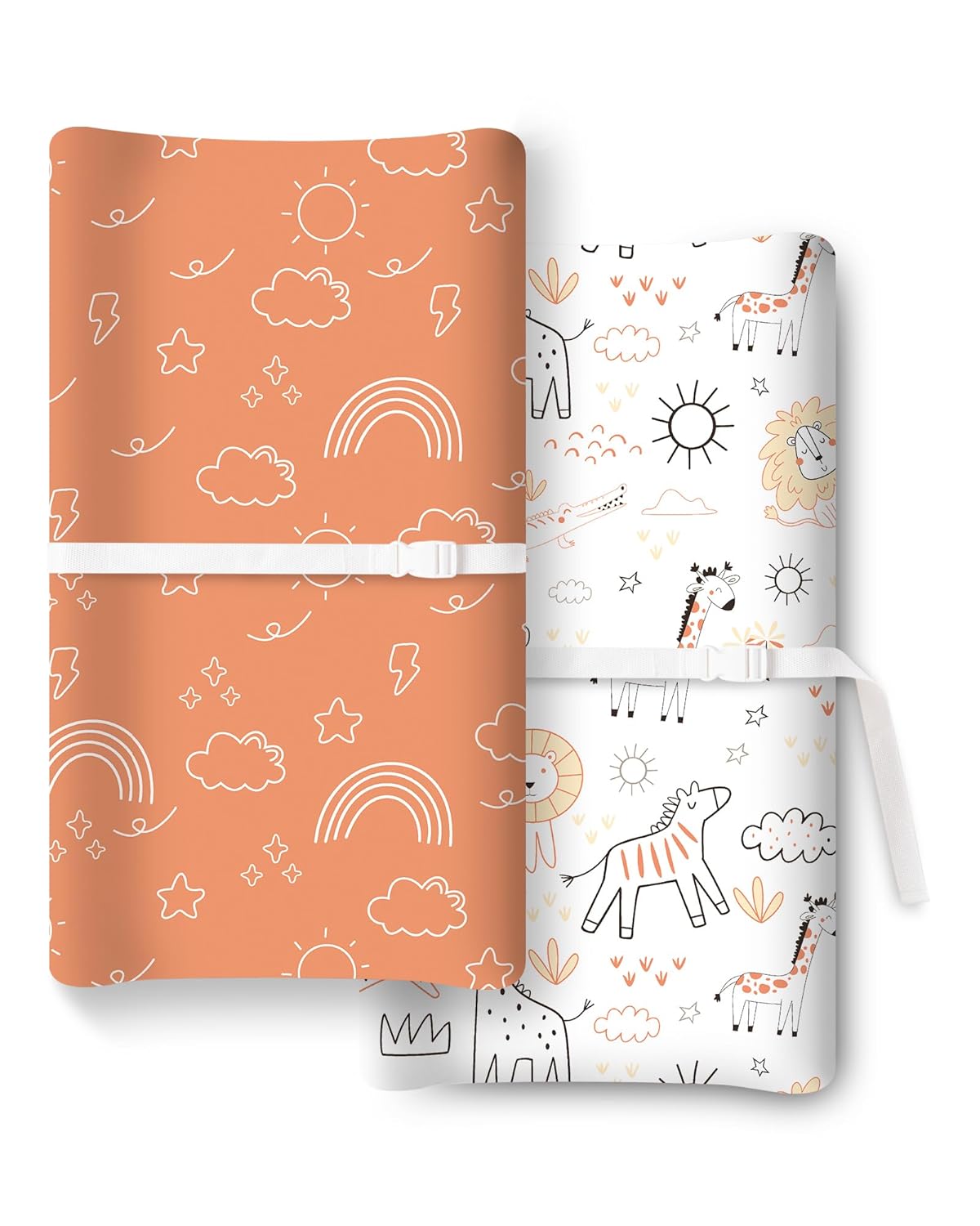 Extra Stretchy Changing Pad Cover, Ultra Soft Premium Jersey Knit Changing Pad Sheets, Unisex for Boys Girls, Fits All Standard Changing Tables/Dresser Tops - 2 Pack