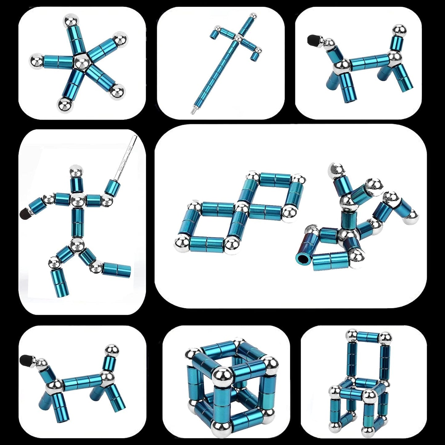 Fidget Pen,Magnetic Pen， Decompression Magnetic Toy Pen，Magnet Pen Fidget Toy Relieve Pressure Novel Toy Gift for Kids or Friends! (Big Blue)