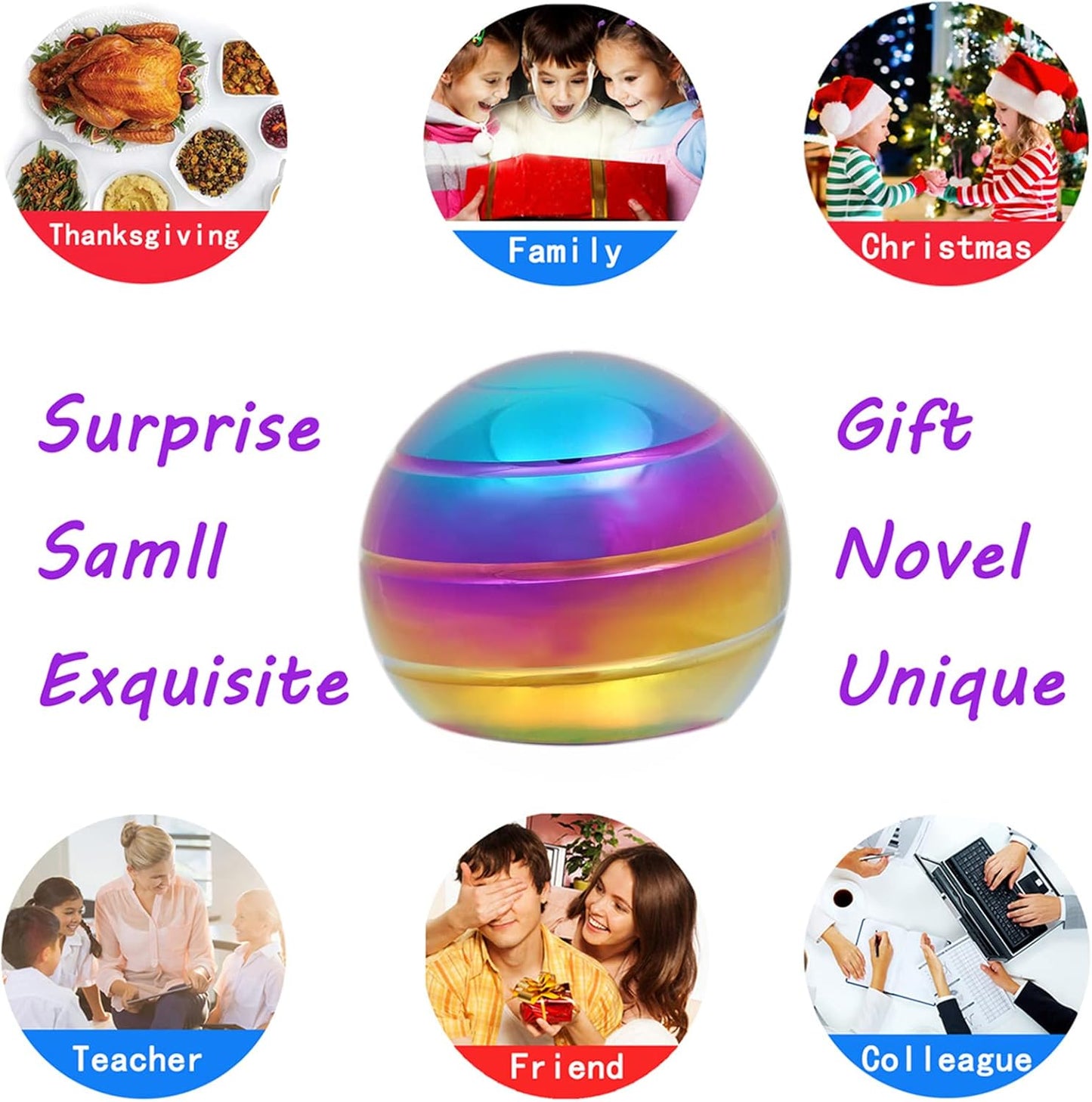 Desk-Fidget-Kinetic-Toys Cool-Gadgets: Cool-Stuff Thing Game Toy for Adult Teen Children Kid, Optical-Illusion Stress Relief Gifts for Man Women Home Office School Christmas Spinning Up 180 Seconds