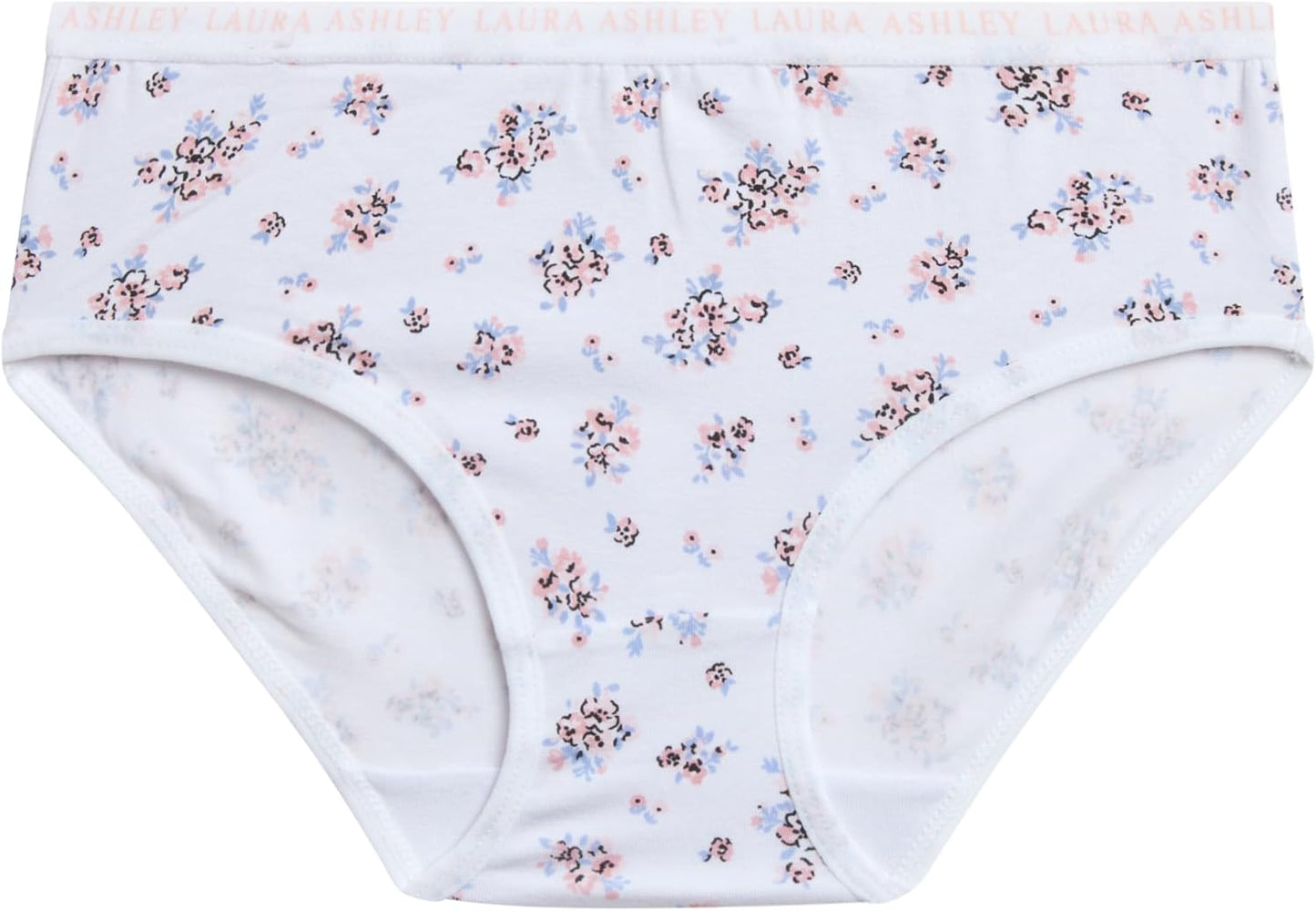 Laura Ashley Girls Underwear - 5 Pack Soft Stretch Breathable Panties for Girls - Lightweight Cotton Panties (Size: 4-12)