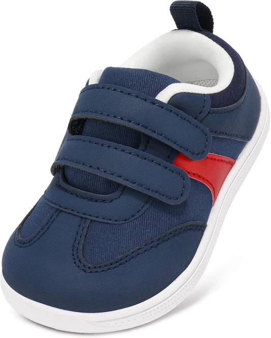 Toddler Wide Toe Box Barefoot Shoes Boys Girls Sneakers Zero Drop Kid Tennis Running Shoes Lightweight Non-Slip Comfortable Infant First Walking Shoe Outdoor Activities School