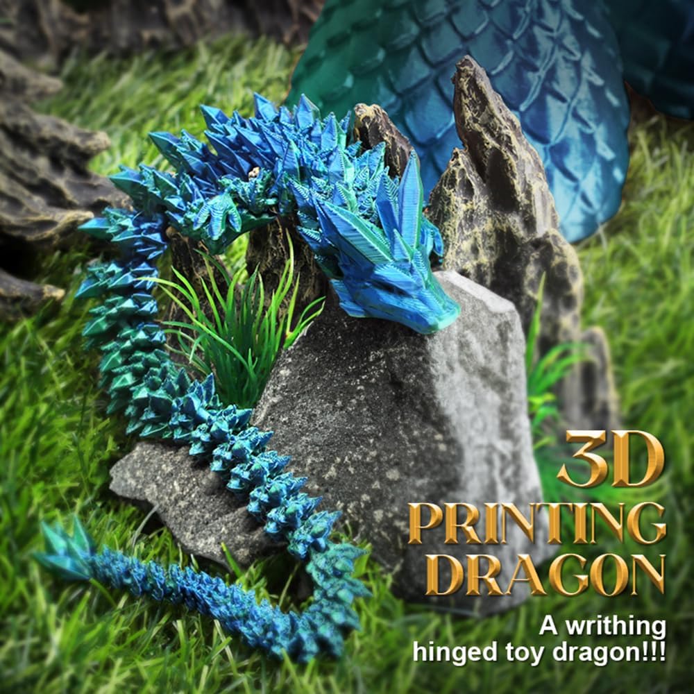 Tfork 3D Printed Dragon Eggs with Dragon Inside Crystal Articulated Fidget Dragon Easter Egg Toy Adults Funny Gift Laser Green