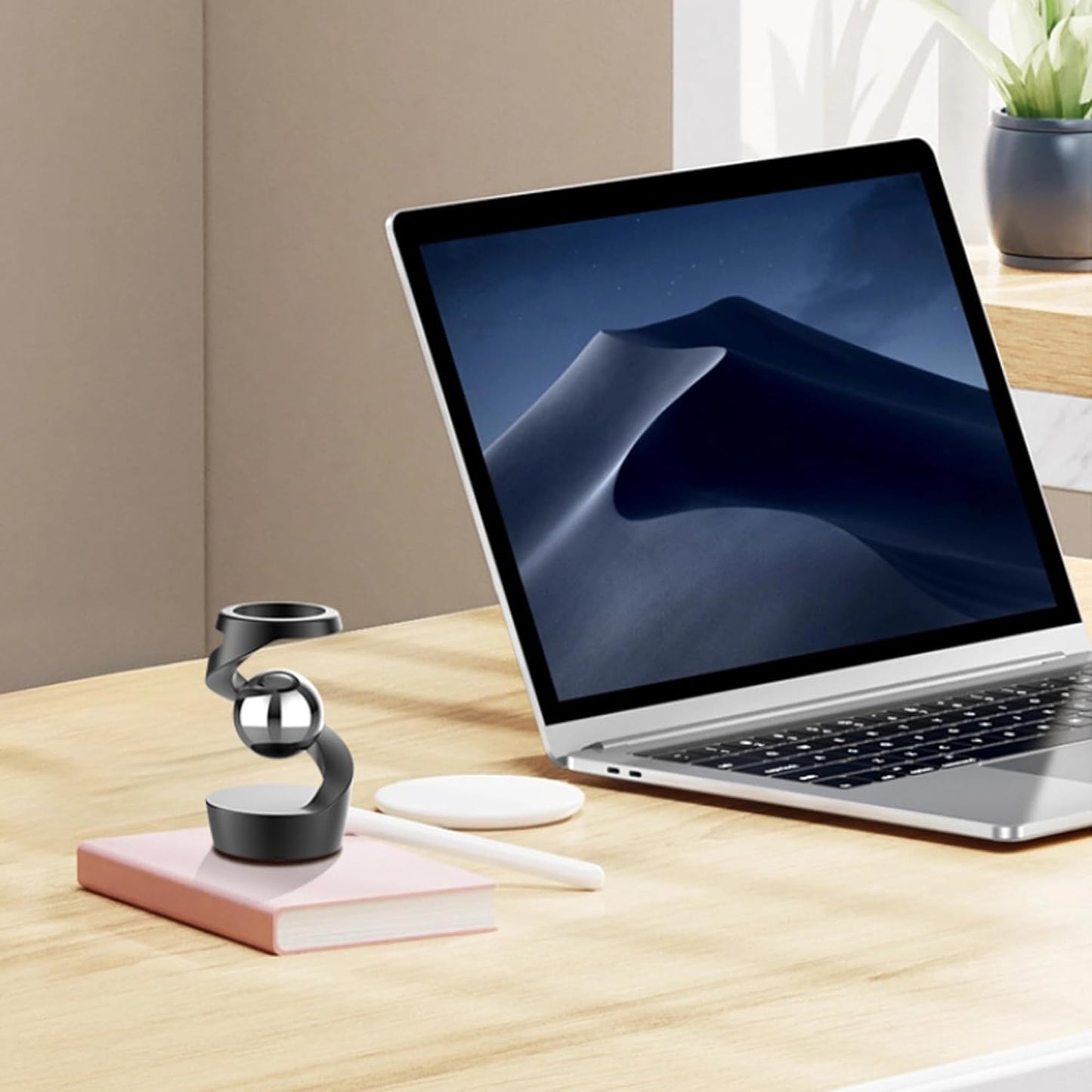 Fidget Toys for Adults, Metal Fidget Toys Desk Fidgets for Office for Adults, Quite Kids Fidget Toys for Anxiety and Stress (Black Silver)