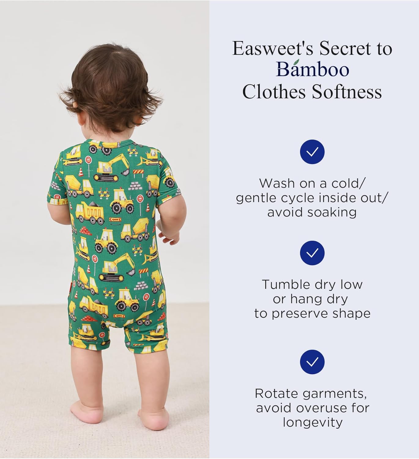 Baby Boys Bamboo Viscose Short Sleeve Romper Soft Comfy Infant Summer Jumpsuit