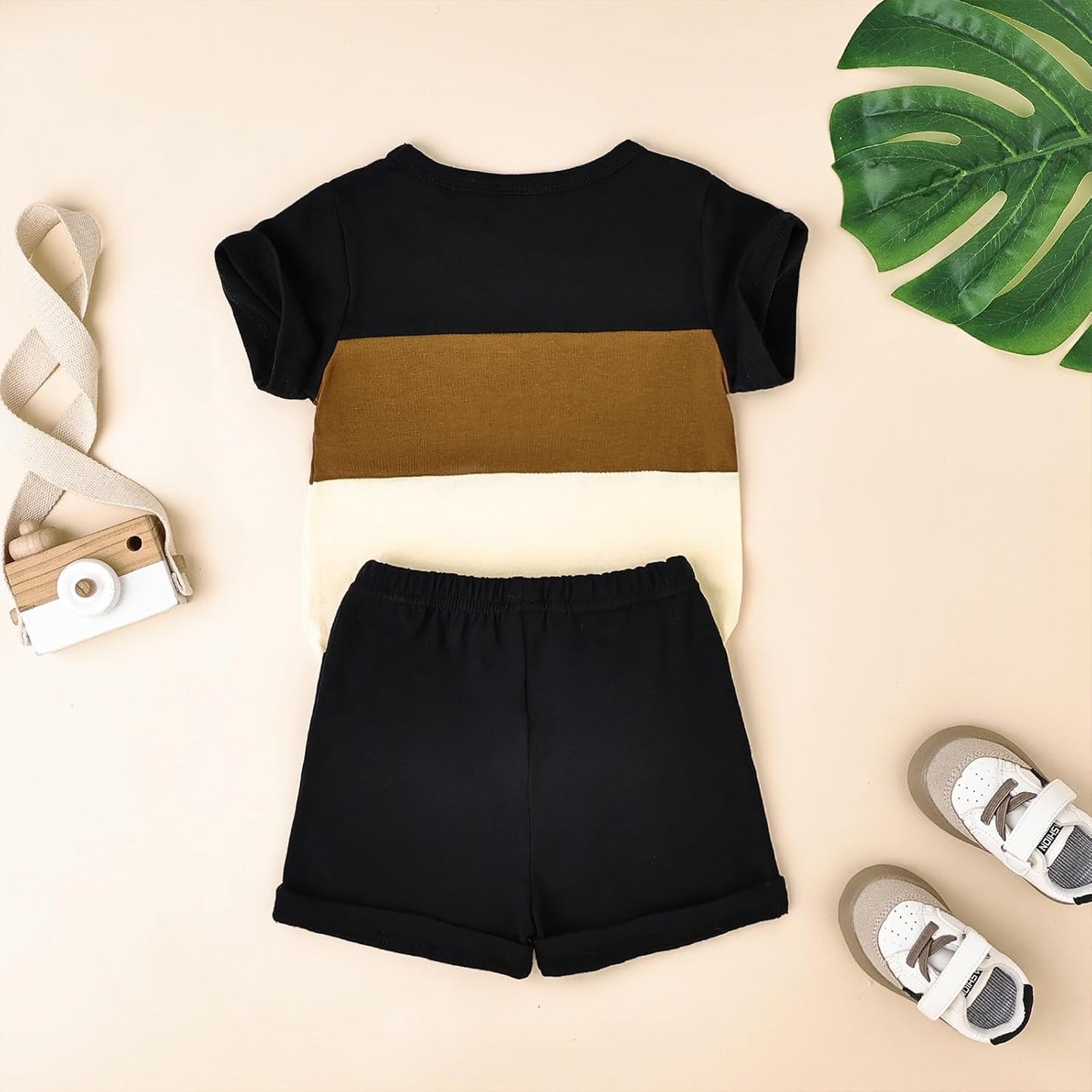 Baby Boy Clothes Toddler Boy Summer Outfits Short Sleeve Patchwork Top T-shirt & Pocket Pant Set 2 Piece 12 Months-4T