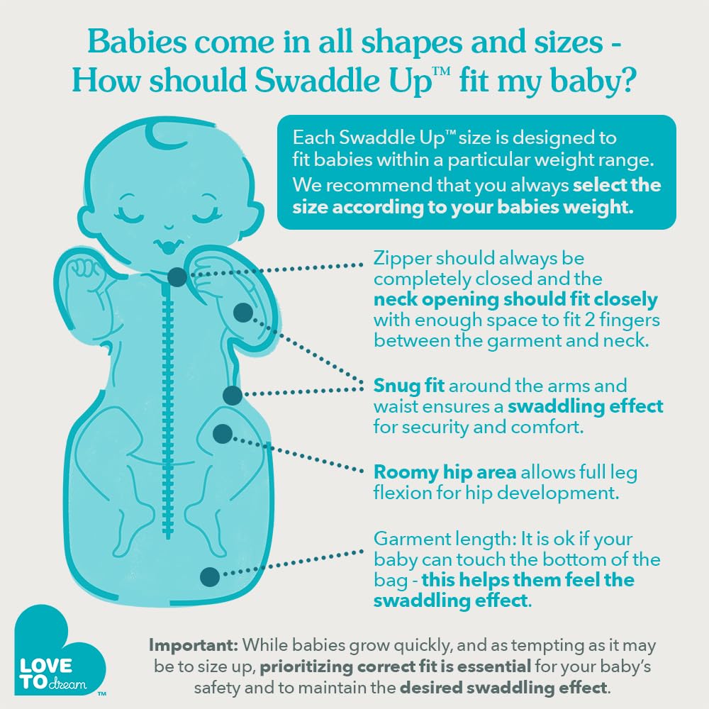 Love to Dream Swaddle UP, Baby Sleep Sack, Self-Soothing Swaddles for Newborns, Improves Sleep, Snug Fit Helps Calm Startle Reflex, New Born Essentials for Baby, 8-13lb, Denim