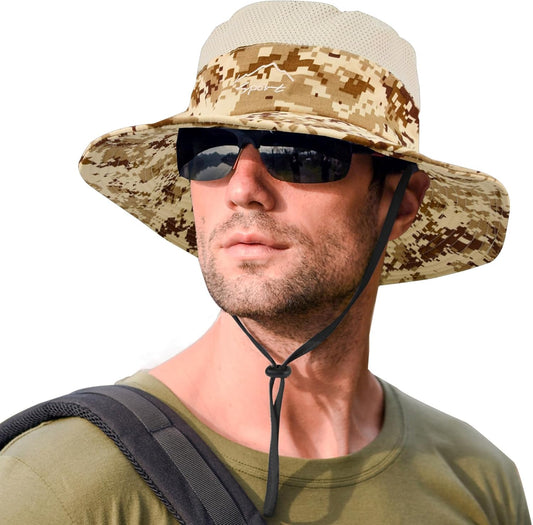 Sun Hats for Men Women Fishing Hat UPF 50+ Breathable Wide Brim Summer UV Protection Hat