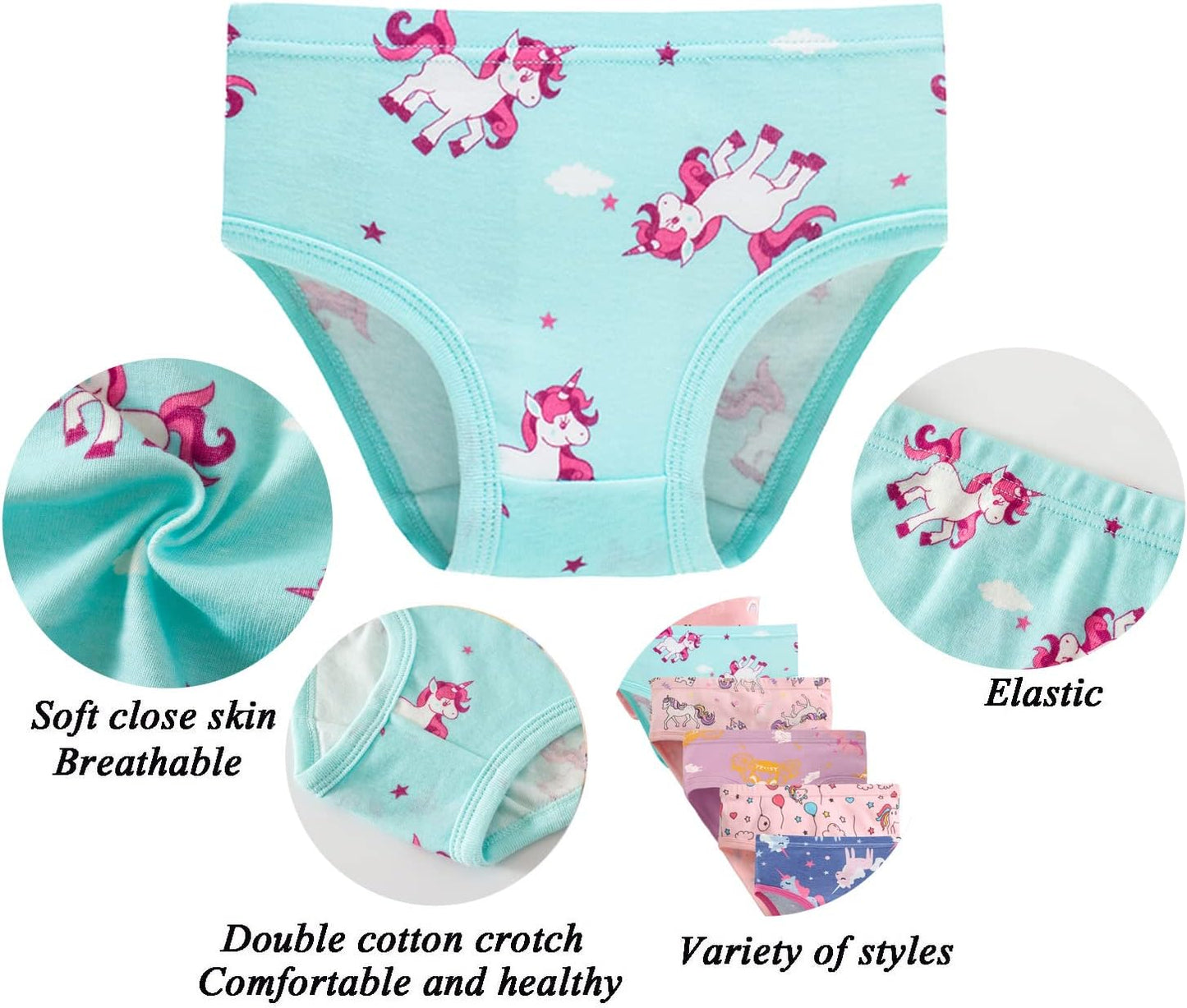Boboking Soft Cotton Underwear Toddler Girls'Briefs Soft Undies