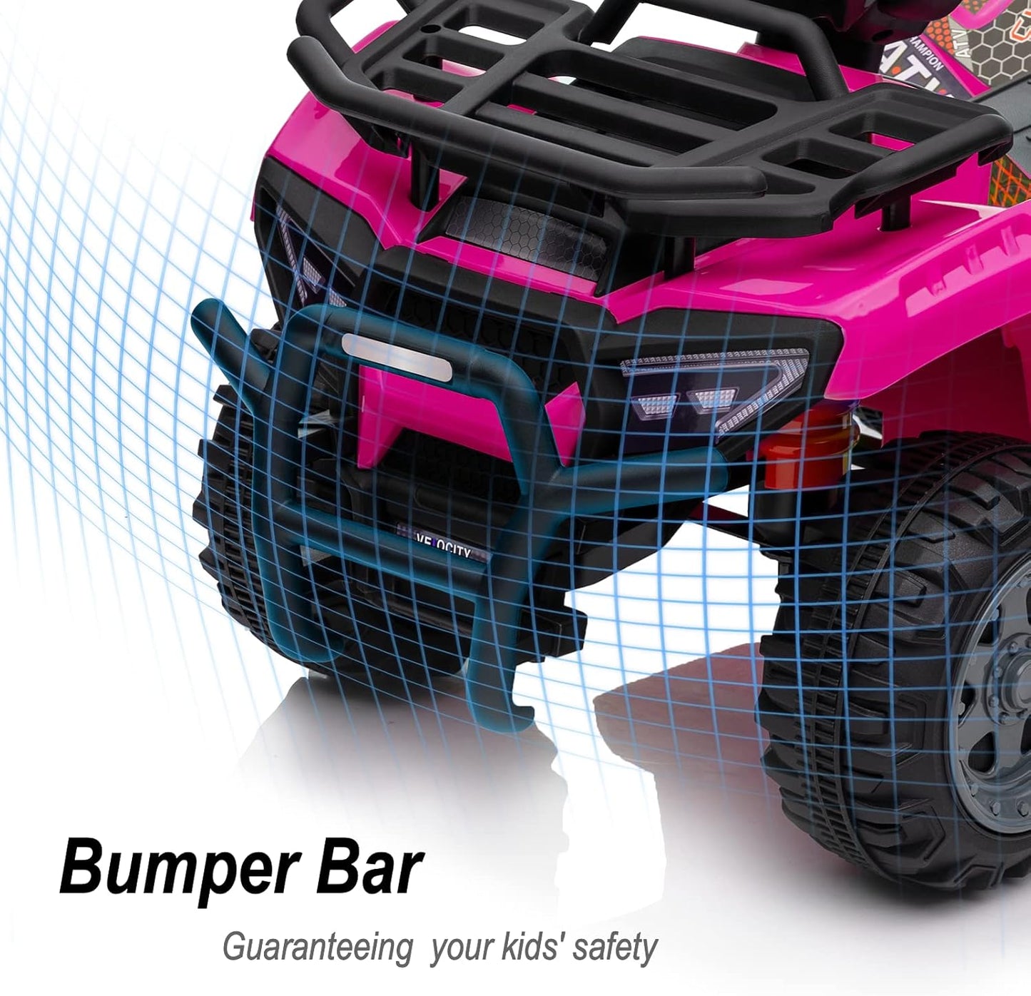 Kids ATV 4 Wheeler, 6V Ride-On Toy for Toddlers Boys & Girls with Music, Forward & Reverse - Rose Pink