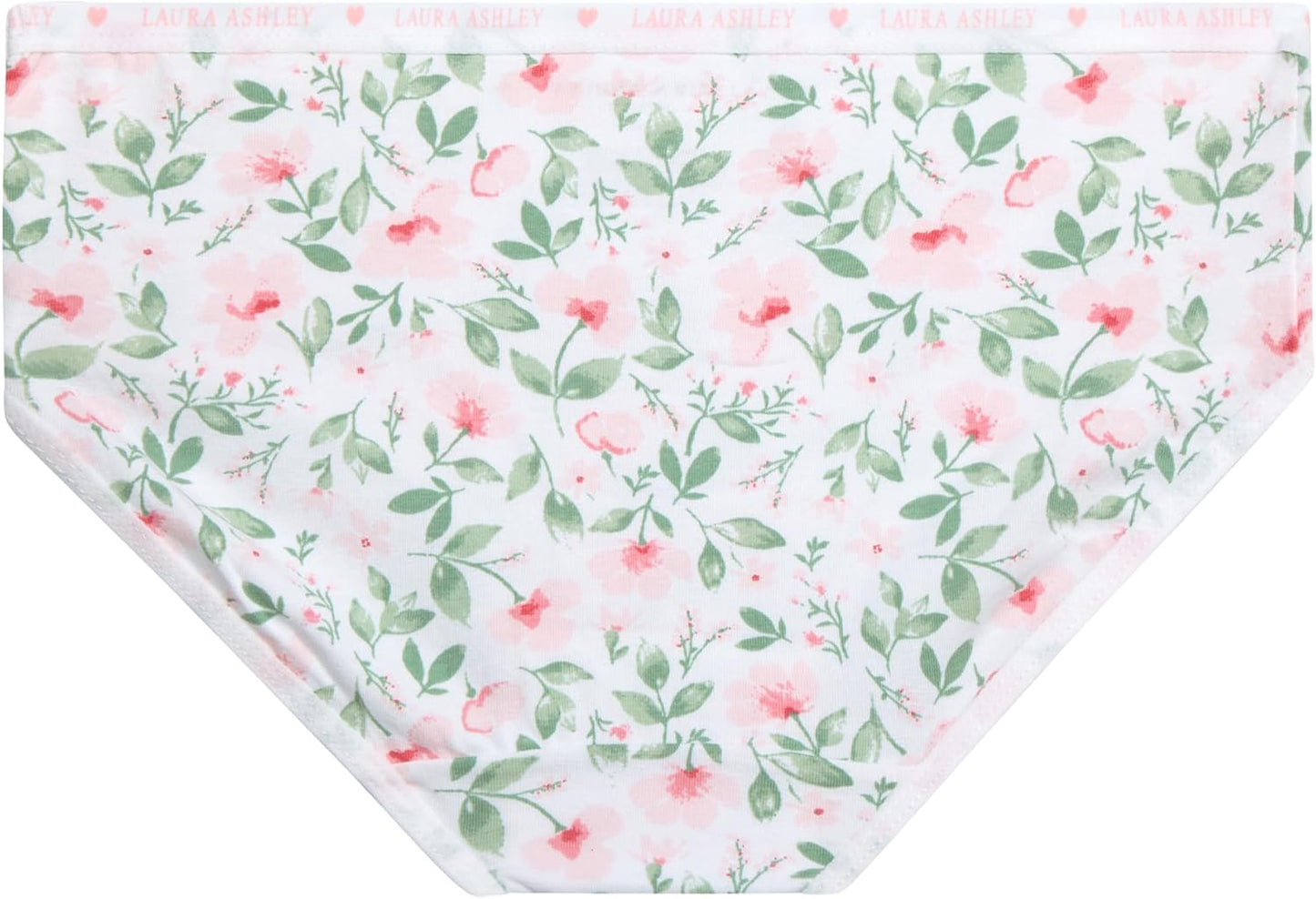 Laura Ashley Girls Underwear - 5 Pack Soft Stretch Breathable Panties for Girls - Lightweight Cotton Panties (Size: 4-12)