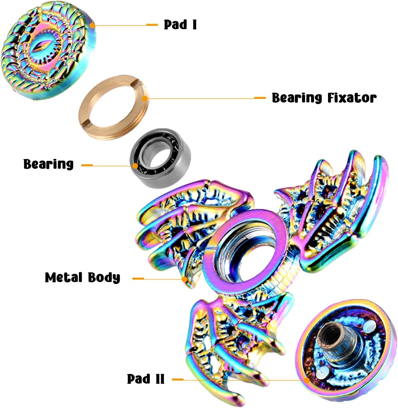 Solid Metal Fidget Spinner Sensory Novel Fidget Spinner Toy, Valentine's Day Bag Filler Reduces Stress and Relieves Anxiety, Autism Fidget Spinner Party Favorite Killing Time Toy.