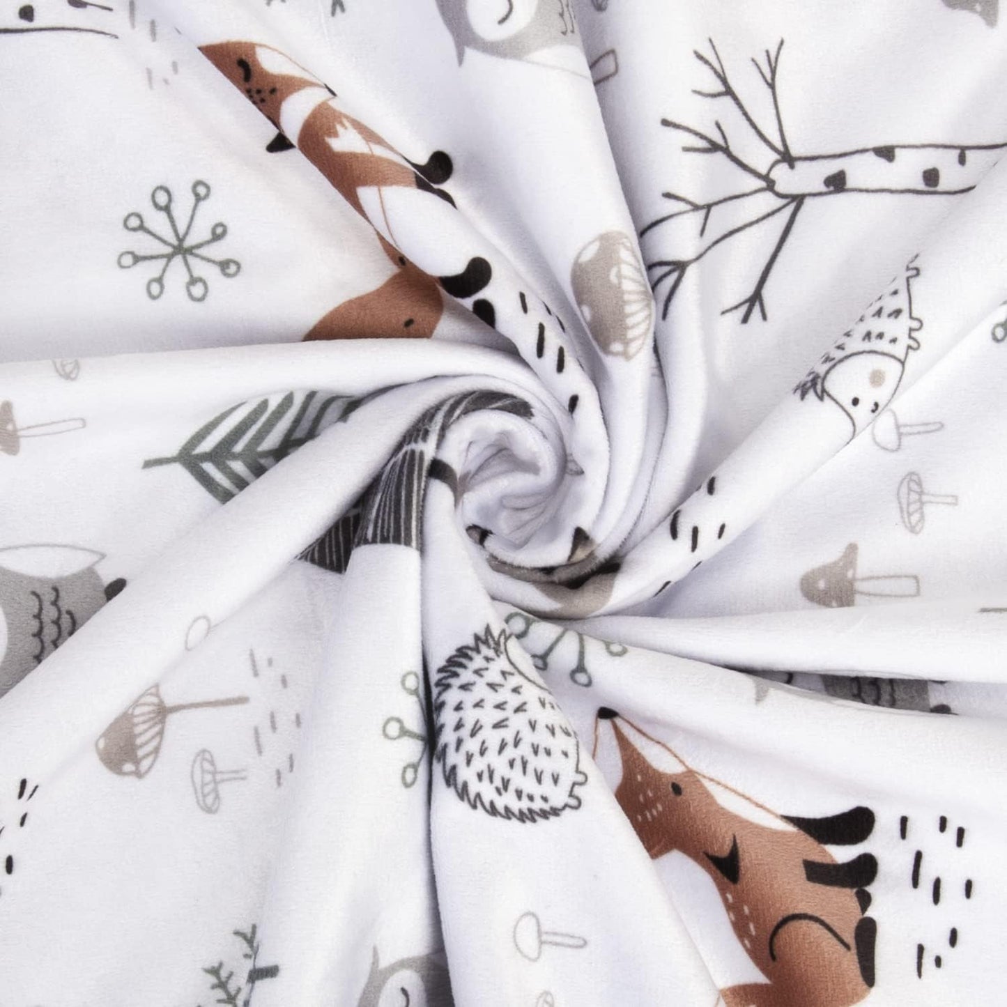 Baby Blanket for Kids with Forest Foxes Soft Plush Minky Blanket with Double Layer Dotted Backing for Bed Sofa Traveling 50 x 60 Inch(125x150cm)