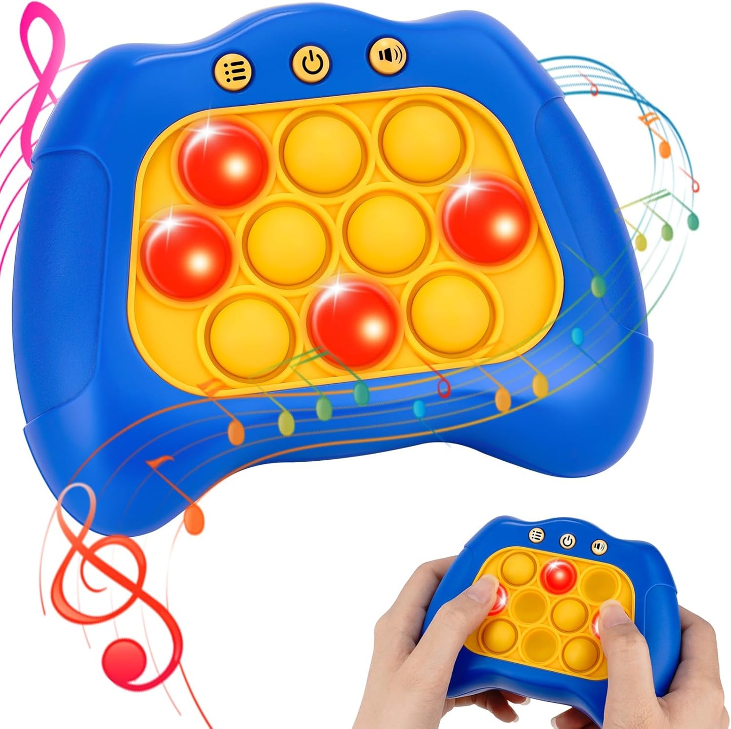 Fast Push Bubble Game, Light-up Pop Game Fidget Toys for Kids and Adults, Electronic Handheld Quick Push Bubble Game, Stress Relief Toys for 6 7 8 9+ Year Old Boys & Girls (Dark Blue)