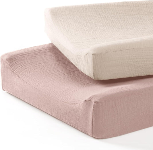 lulumoon Baby Changing Pad Cover: Muslin Diaper Changing Table Pad Cover - Changing Pad Sheets for Girls Boys