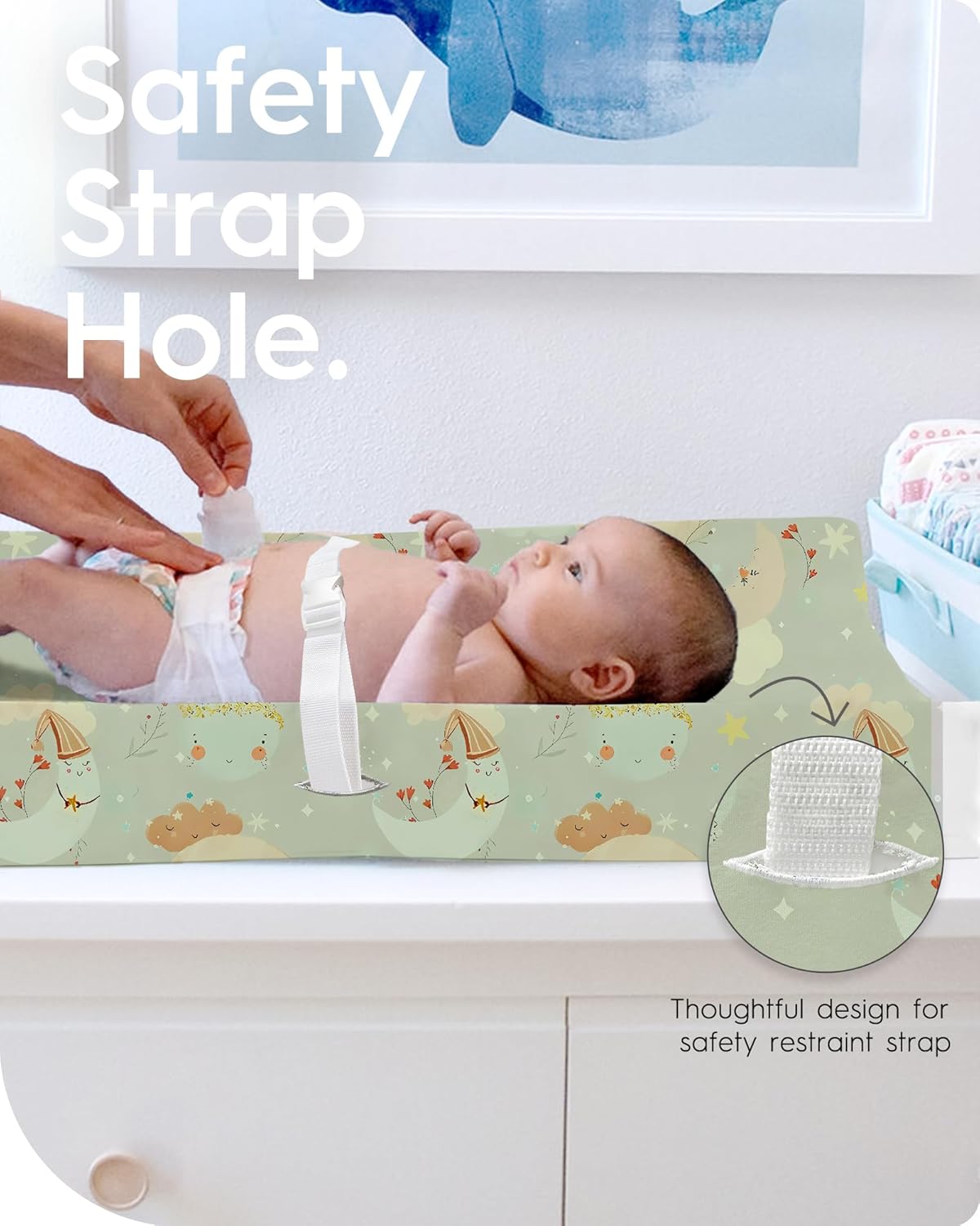 Extra Stretchy Changing Pad Cover, TotBasic Ultra Soft Premium Jersey Knit Changing Pad Sheets, Unisex for Boys Girls, Fits All Standard Changing Tables/Dresser Tops - 2 Pack (Planet & Moon)