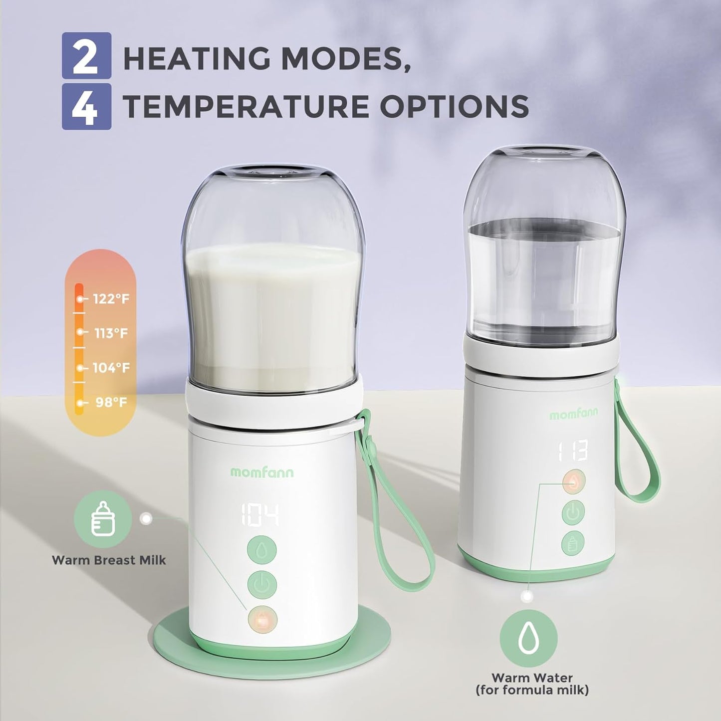 Portable Bottle Warmer, Travel Baby Bottle Warmer for Breastmilk On The Go, Leak-Proof, 2 Modes Fast Heating