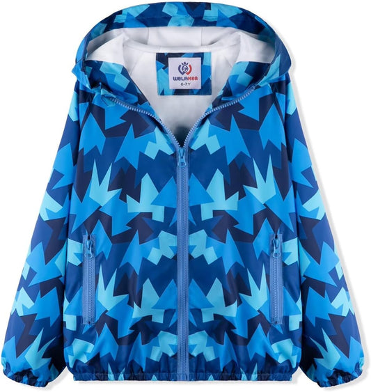WELAKEN Lightweight Jacket for Girls Kids & Toddler II Girls' Print Water-Resistant Jacket