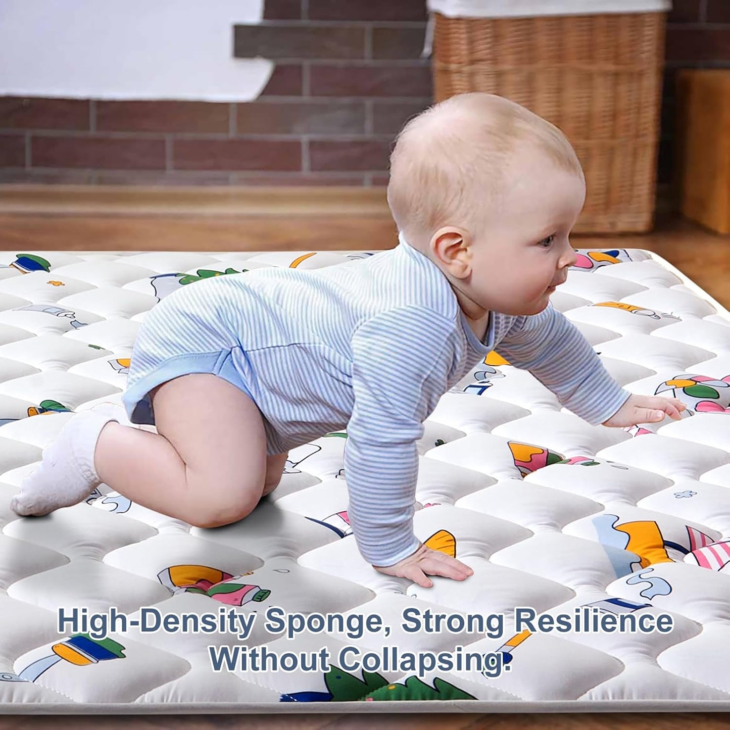 Vibe bear Baby Play Mat 6ft X 4ft, Thicker Foam One-Piece Crawling Mat, Extra Large Anti- Slip Crawling Mat Activity Playmats for Babies,Toddlers, Infants, Play & Tummy Time