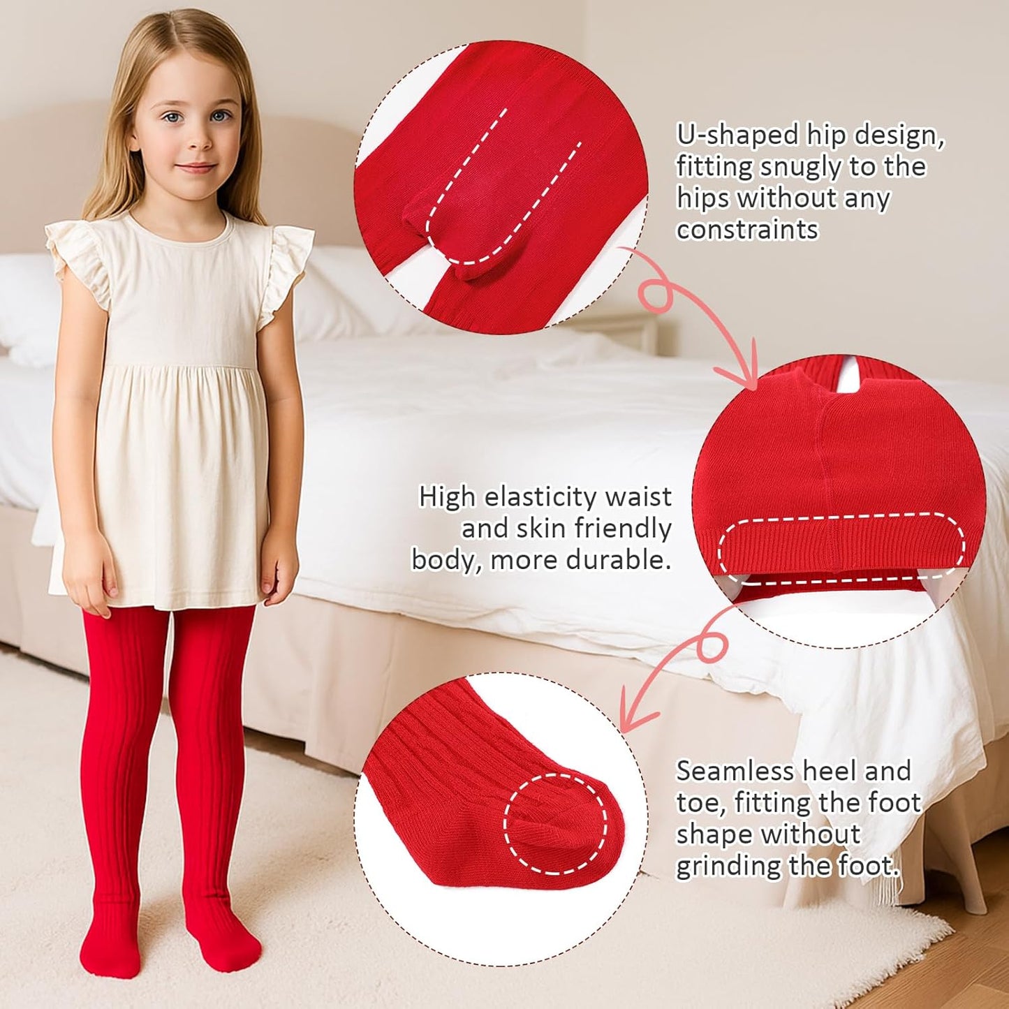 American Trends Baby Tights for Girls Cable Knit Cotton Leggings Newborn Pantyhose Soft Seamless Iinfant Stockings