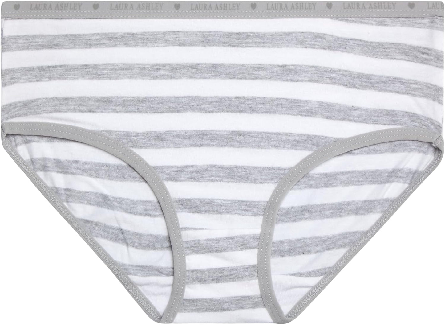 Laura Ashley Girls Underwear - 5 Pack Soft Stretch Breathable Panties for Girls - Lightweight Cotton Panties (Size: 4-12)