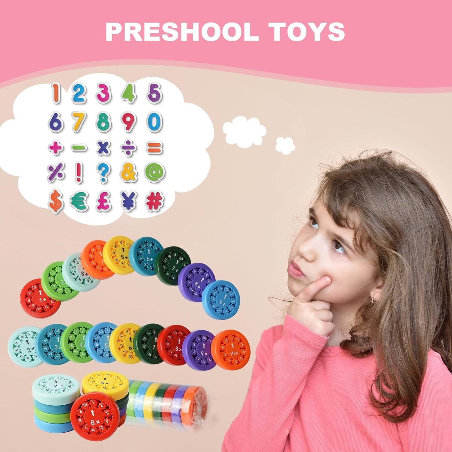 Math Fact Fidget Spinners, This is for All The Stimmers - Fidgeters Who are Learning Math, Division and Multiplication on One Fidget (Both 18pcs)…