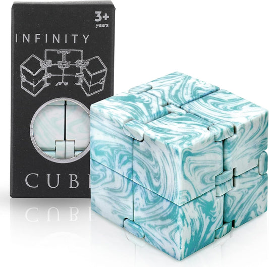 SMALL FISH Infinity Cube Sensory Fidget Toy, Sensory Tool EDC Fidgeting Game for Kids and Adults, Cool Mini Gadget Best for Stress and Anxiety Relief, Hand-Held Fidget Toy (Marble)