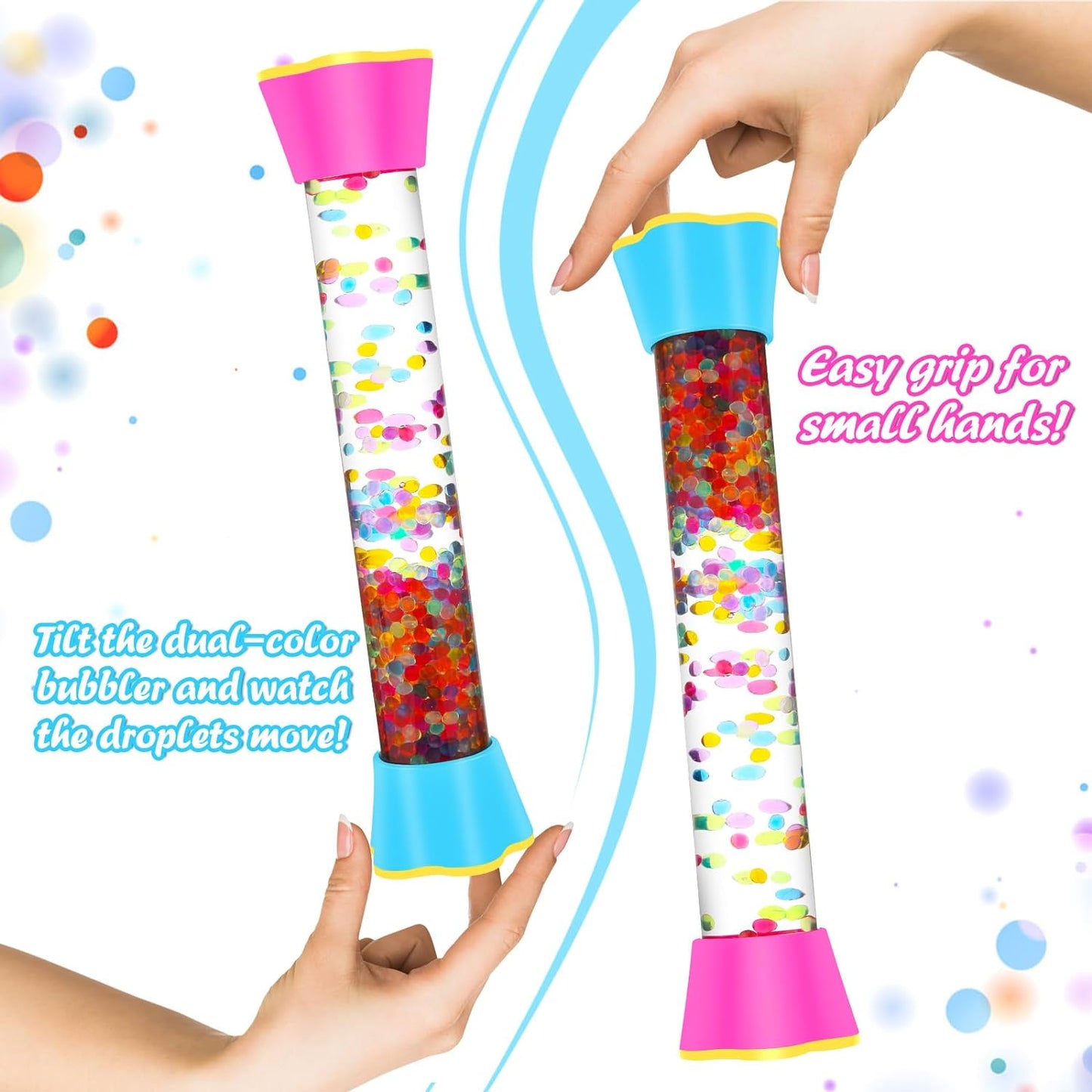 Sensory Fidget Tubes - Calm down Toys for Kids - Sensory Tubes for Calm Down Corner Supplies,Occupational Therapy - Promotes Calmness & Independent Play - Securely Sealed, No Leaks