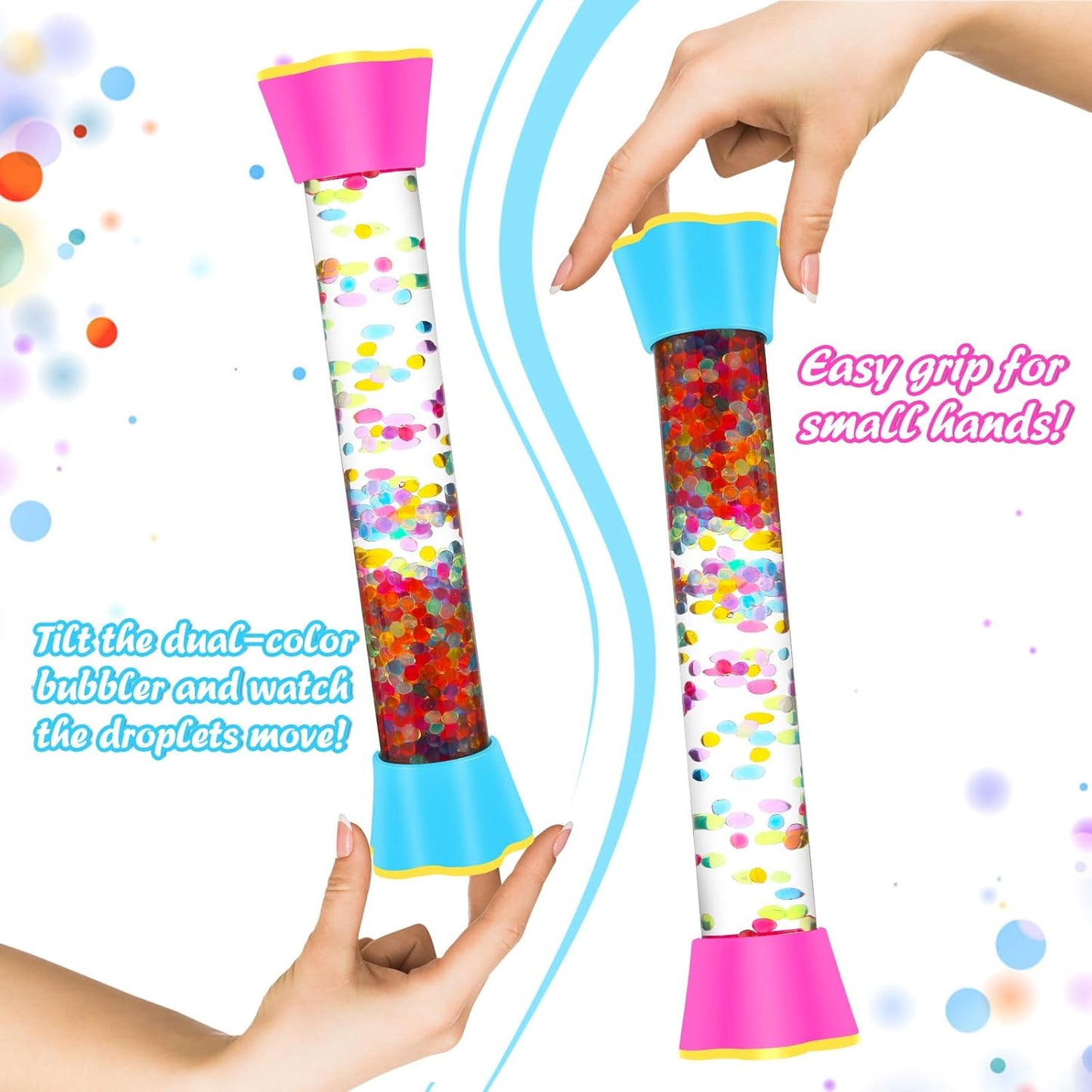 Sensory Fidget Tubes - Calm down Toys for Kids - Sensory Tubes for Calm Down Corner Supplies,Occupational Therapy - Promotes Calmness & Independent Play - Securely Sealed, No Leaks