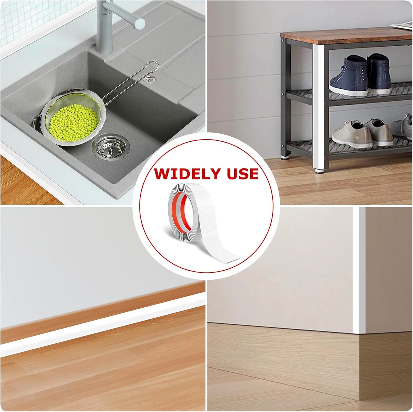 Flexible Wall Corner Protector Moulding Trim Peel and Stick Wall Corner Guards Edge Protector Self Adhesive Molding Trim Strip for Edge Ceiling (White, 0.8 in x 10 Ft)