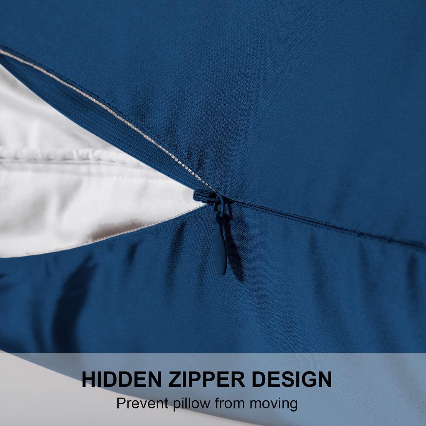 Mulberry Silk Pillowcase for Hair and Skin,Standard Size Cooling Silk Pillow Case with Hidden Zipper,Allergen Proof Dual Sides Soft Breathable Smooth Silk Pillow Cover for Women(Standard,Gem Blue)