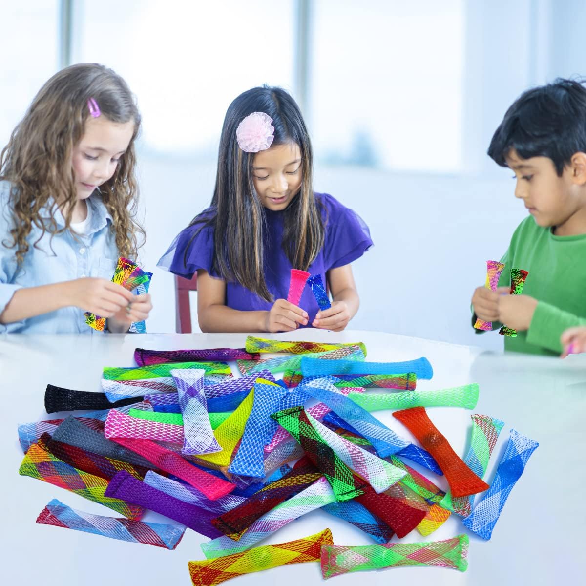 44 Pack Marble Mesh Fidget Toys,Fidget Toy Mesh and Marble Stress Relieve and Anxiety for Children and Adults, Stress Relieve Toy, Focus Enhance