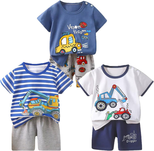 Toddler Baby Boy Clothes for 2t 3t Boys Cute Summer Short Sleeve T-Shirt Tops Shorts Clothes Sets Baby Boy Outfits