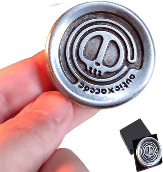 Haptic Coin Fidget Slider Metal EDC Fidget Clicker Office Fidget Toys for Adults ADHD Autism Sensory -Silver