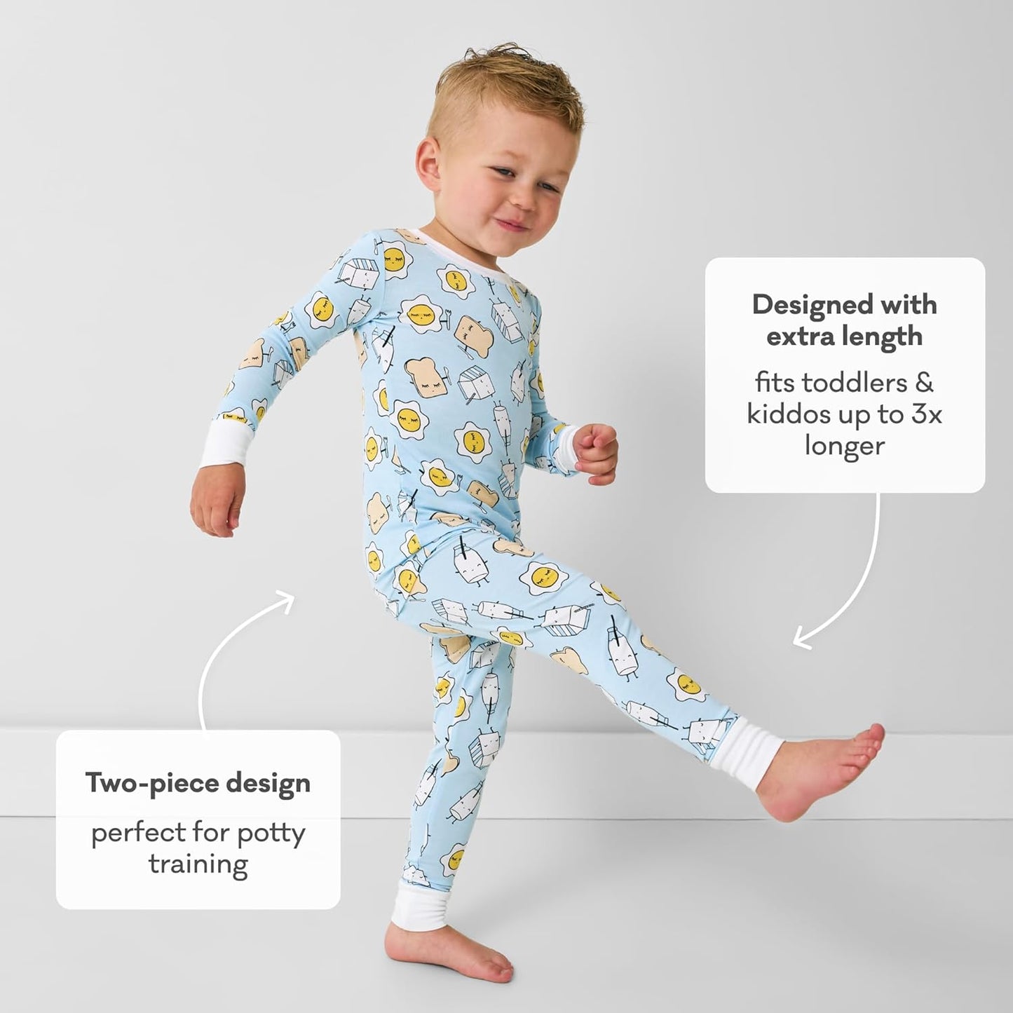 Little Sleepies Two-Piece Pajama Set for Boys & Girls, Soft Viscose from Bamboo Toddler Pajamas for Kids, Family Matching PJs