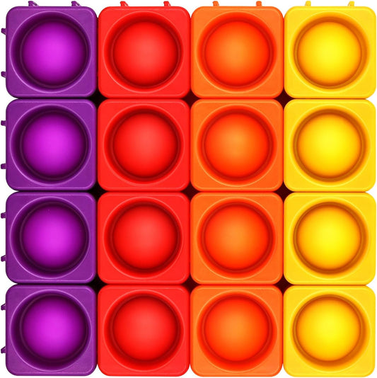 Giant Pop Blocks Bubble Premium Silicone Pop Fidget Blocks for Endless Joy and Education - Vibrant Pop Blocks for Imaginative Play and Puzzle Games-Toy Gift for Kids(16PCS-2)