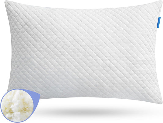 Memory Foam Toddler Pillow,20X14’ Kids Pillow with Machine Washable Comfortable Pillowcase Rayon Derived from Bamboo,Adjustable Height Toddler Pillows for Sleeping 2-6 Years Old (1, White)
