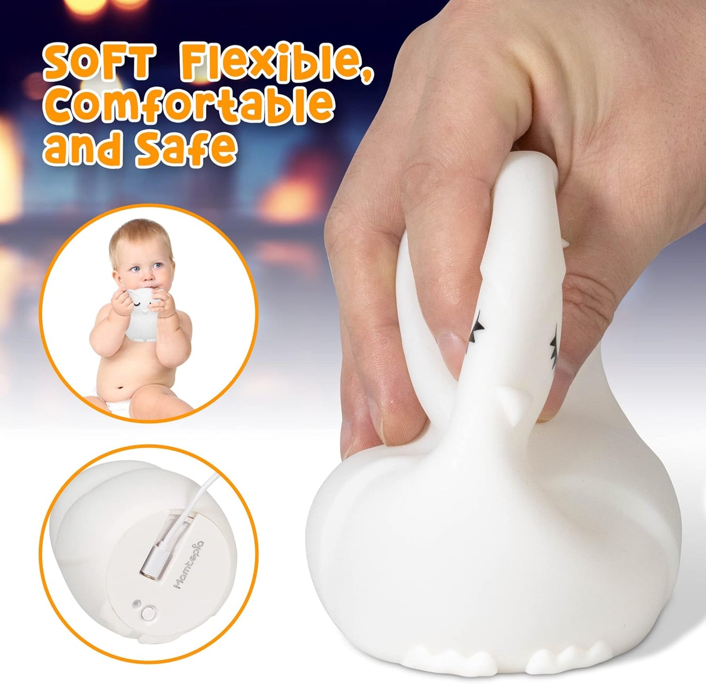 Owl Night Light for Toddler Baby Nursery Night Lamp Children Room Decor Silicone Kids Night Lights with Remote Control