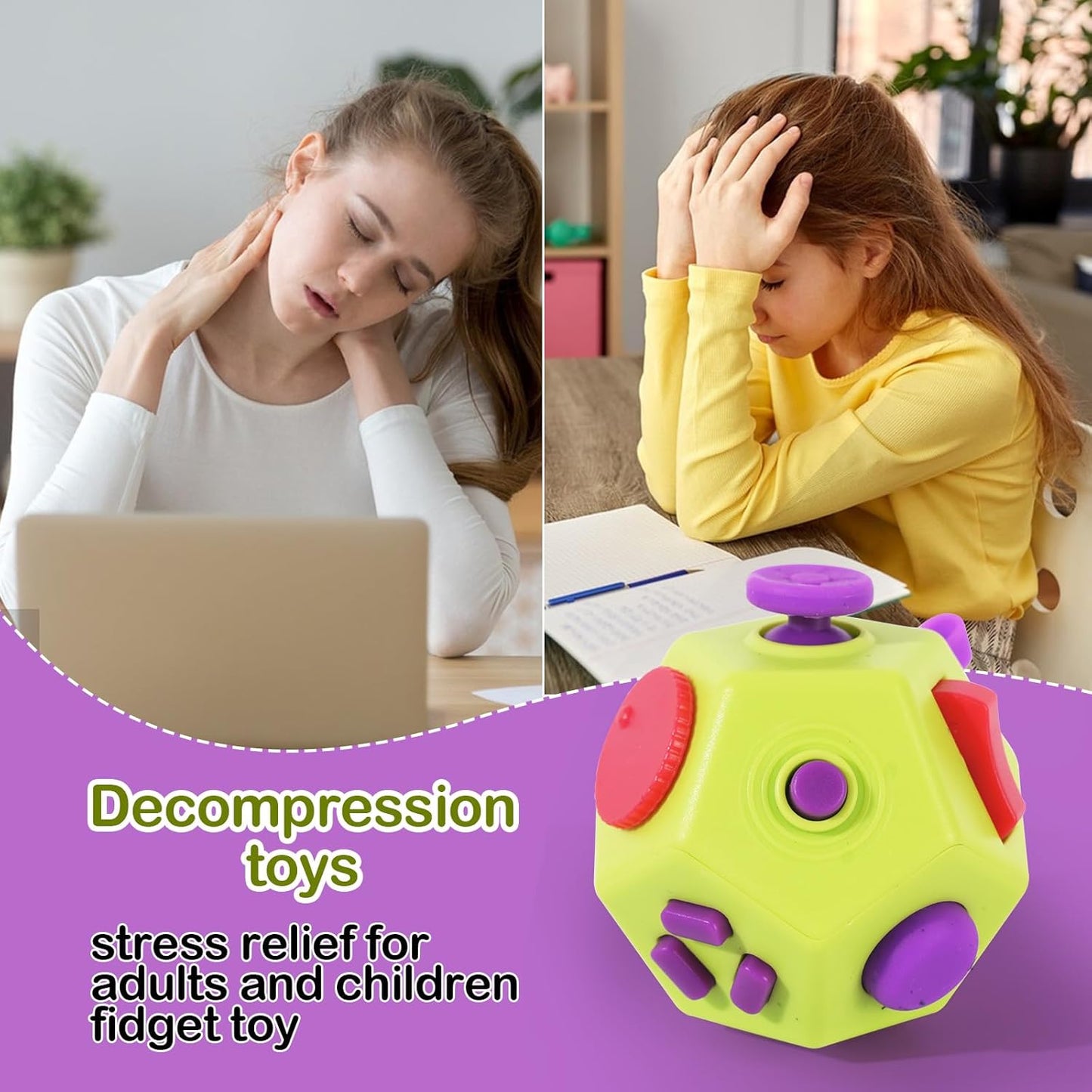 Mini Finger Cube Toys, Cool Fidget Toys for Kids Adults with Anxiety ADHD Autism and Relief Stress (Green)