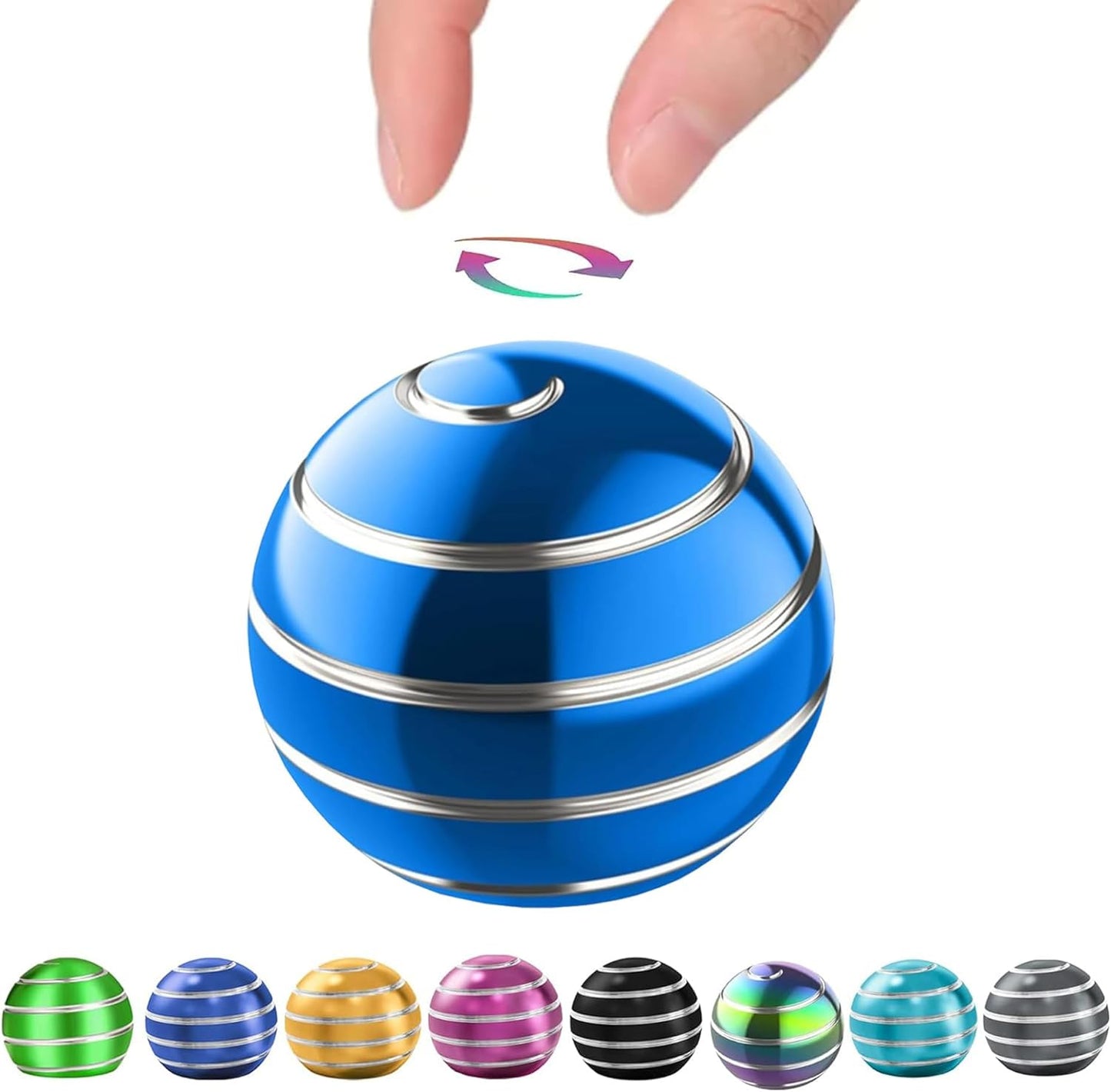 Kinetic Desk Toy, Metal Fidget Toys for Adults, 1.77" Stress Relief Balls for Adults, Stocking Stuffers Party Favors Toys for Kids Ages 3, 4, 5, 6, 7, 8 (1.77", Blue)