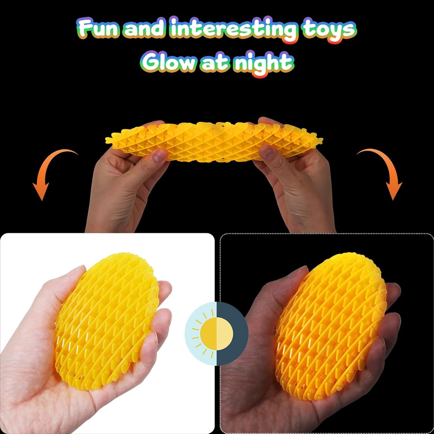 Night Glow Worm Fidget Toy, Funny Pocket Fidget Toy, Stress Relief Toy, Resistance Fidget Toys Sensory Stress Anxiety Relief Toys for Kids Adults (Pink)