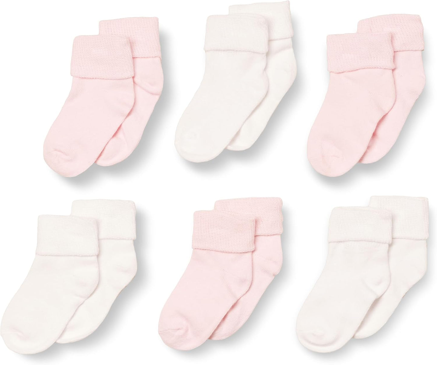 Amazon Essentials Baby Socks, Unisex, Turn Cuff, 6 Pairs