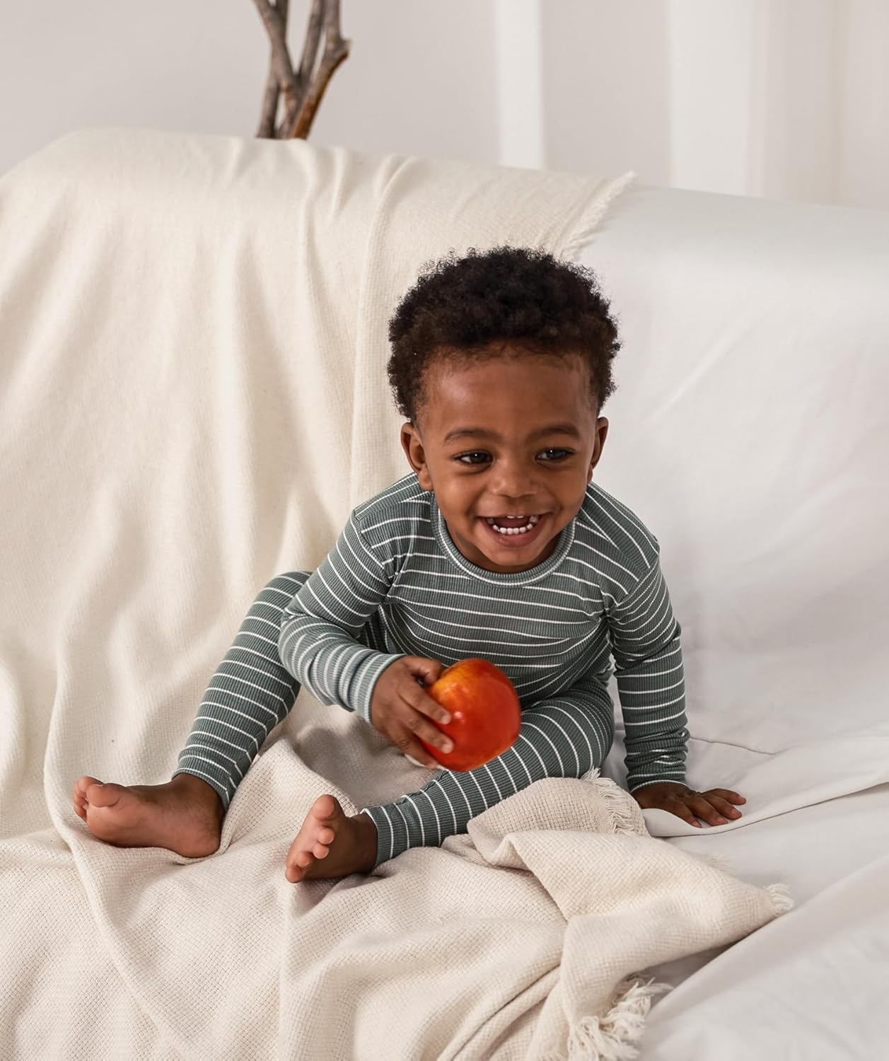 AVAUMA Stripe Pattern Baby Boys Girls Pajama Set Kids Toddler Snug fit Ribbed Sleepwear pjs for Daily Life Style