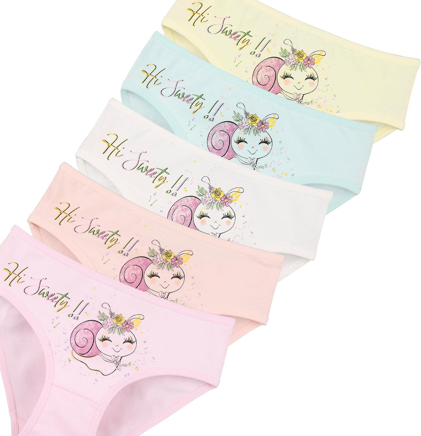 Donella Girls' Soft Cotton Underwear - Kids Bikini Brief Panties for Girls and Toddlers 5-Pack, Age: 2-15