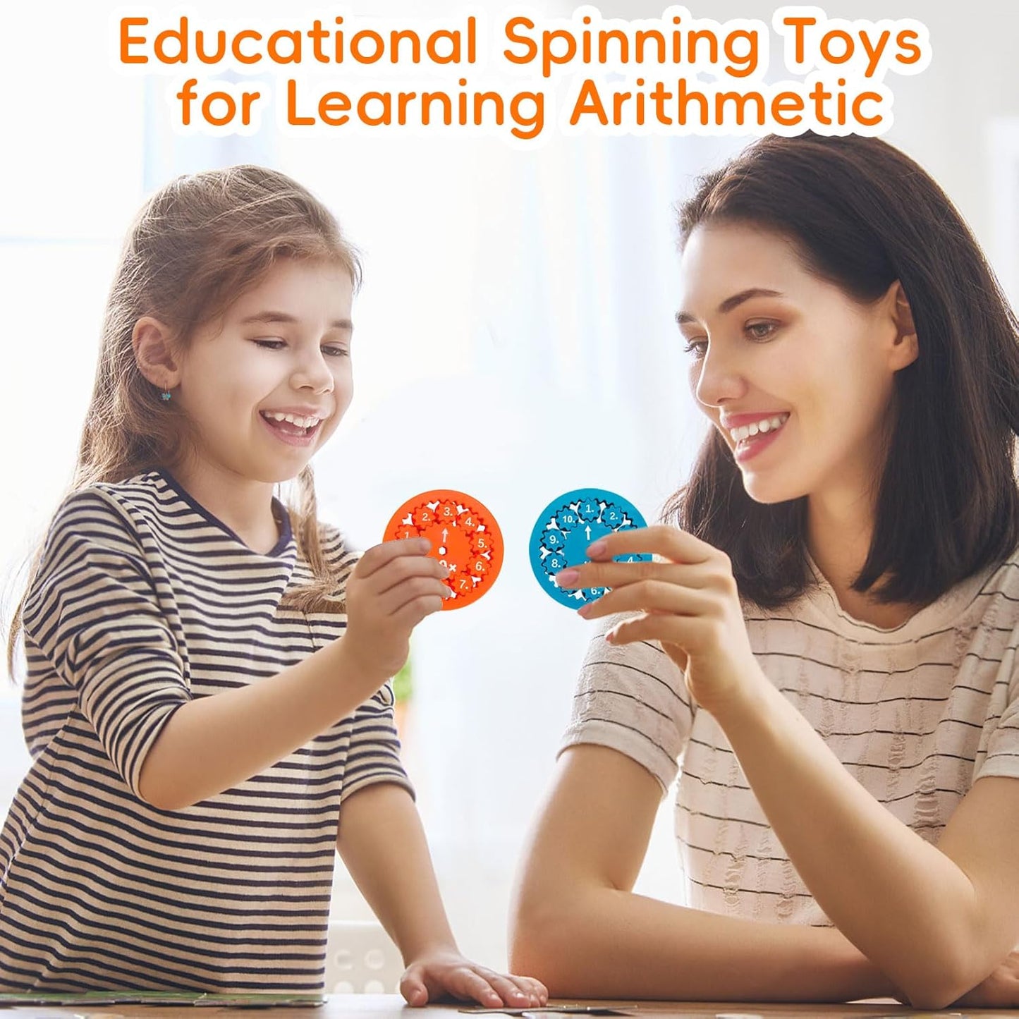 Math Fidget Spinners, Math Facts Fidget Spinners, Math Fact Fidget Spinner, Fidget Learning Game Toy, Round Math Fidget Spinner Children Counting Toys Learning Early Education(Multiplication 9PCS)