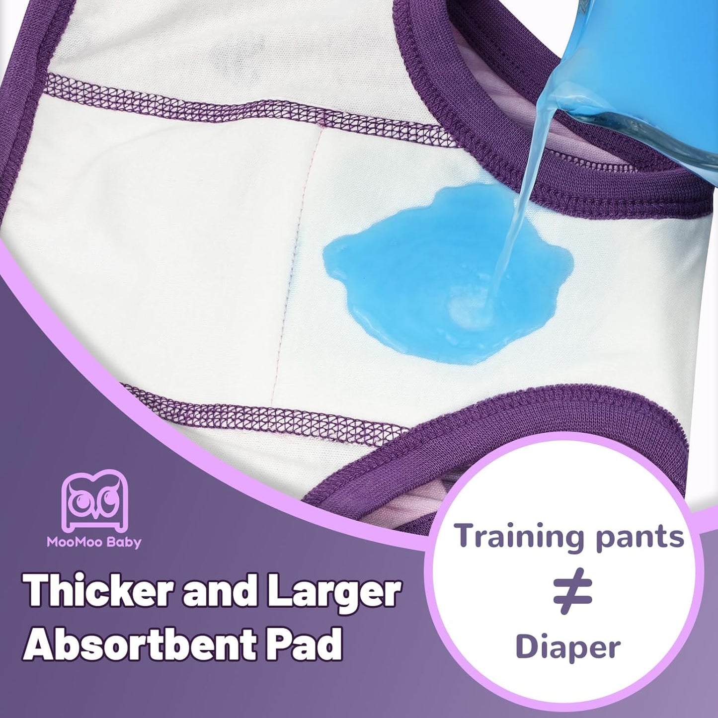 MooMoo Baby Potty Training Underwear Absorbent Toddler Training Pants for Boys and Girls 10 Packs Cotton Pee Pants 2T-9T